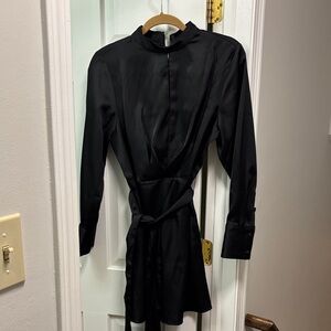 Elegant Black Long-Sleeve Dress